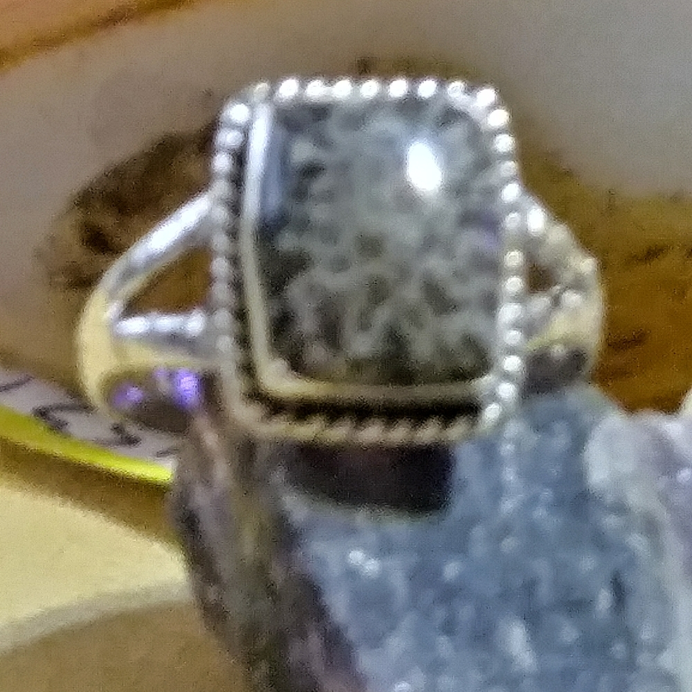 AWESOME "BLACK *CORAL"  STERLING RING. SIZE 8 (R-170464) - Picture 2 of 3